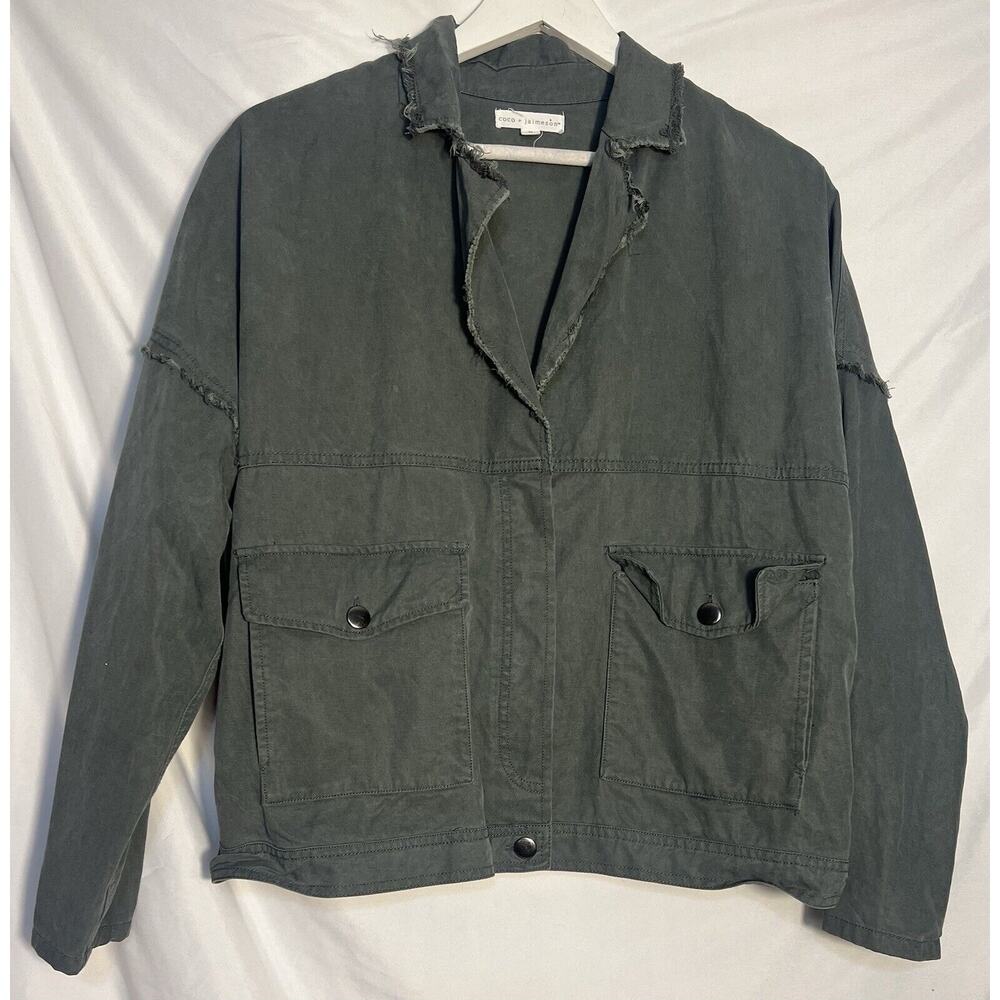 Army Green Jean Jacket Women’s Medium Coco + Jameson Button Up